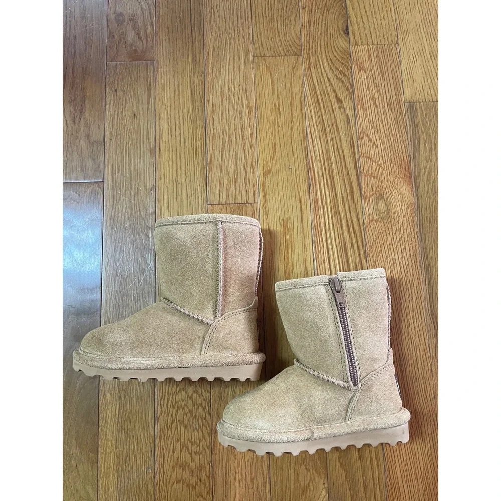 Bearpaw Elle Toddler Zipper Hickory Suede Wool Blend Winter Boots‎ Size 7T NEW